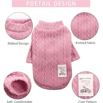 Warm Winter Turtleneck Dog Sweater for Small Pets