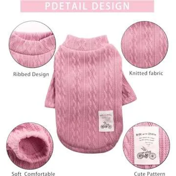 Warm Winter Turtleneck Dog Sweater for Small Pets