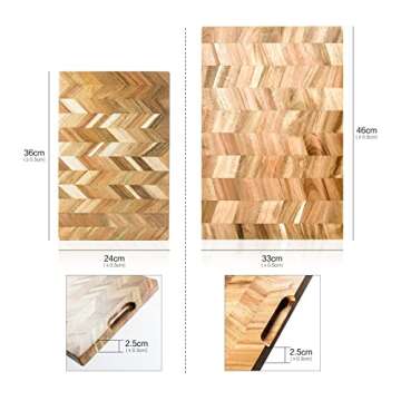 BILL.F Chopping Board 18" Large Acacia Wood Cutting Chopping Board for Kitchen with End-Grain,1" Thick Large Butcher Block 18x13x1.0 in