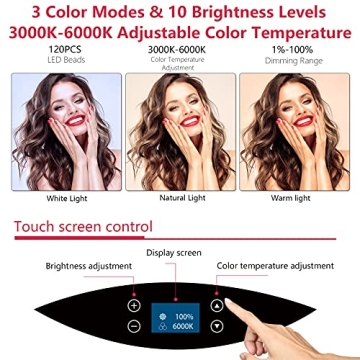 Top 19 inch LED Ring Light with LCD Touch Screen