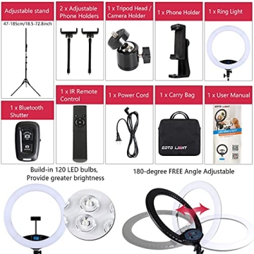 Top 19 inch LED Ring Light with LCD Touch Screen