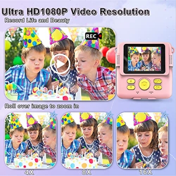 GKTZ Kids Instant Print Camera 1080P HD Toy Gifts