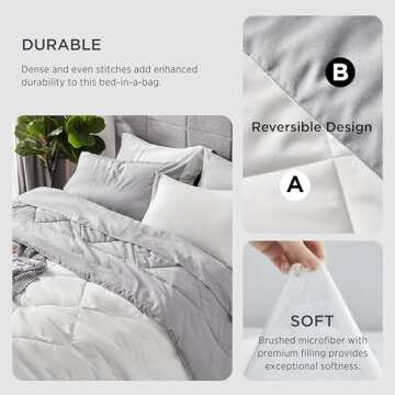 Bedsure Ivory Queen Comforter Set with Sheets & Shams