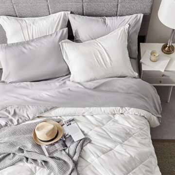 Bedsure Ivory Queen Comforter Set with Sheets & Shams