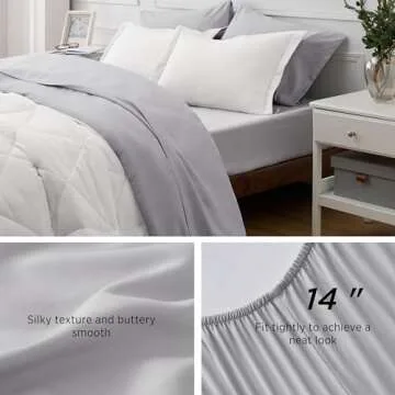 Bedsure Ivory Queen Comforter Set with Sheets & Shams