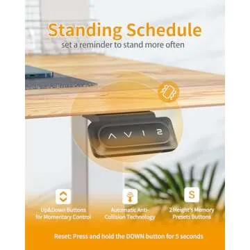 CubiCubi Electric Standing Desk, 55 x 24 Inches Height Adjustable Sit Stand Desk, Ergonomic Home Office Computer Workstation, Light Rustic Brown