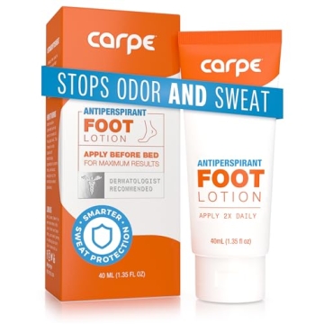 Carpe Antiperspirant Foot Lotion - Dermatologist-Recommended Solution for Sweaty Feet, Helps Prevent...