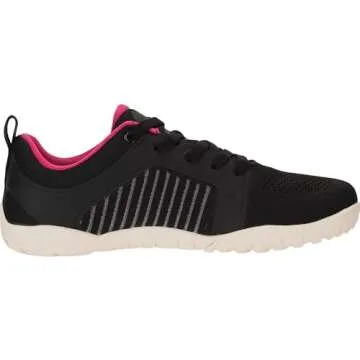 WHITIN Women's Wide Barefoot Minimalist Shoes Zero Drop Trail Running Hiking Sneaker Size 9 Cross Hike Trainer Walking Gym Workout Lifting Rose Black 40