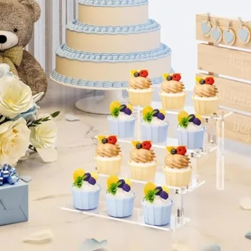 WINKINE Acrylic Display Stand 4 Tier Organizer for Collectibles