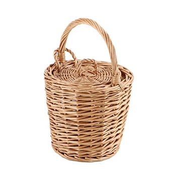 Charming Handmade Wicker Storage Basket with Lid