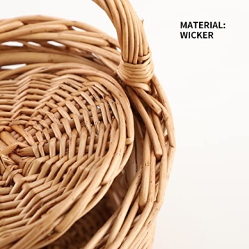 Charming Handmade Wicker Storage Basket with Lid