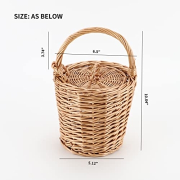 Charming Handmade Wicker Storage Basket with Lid