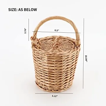 Charming Handmade Wicker Storage Basket with Lid