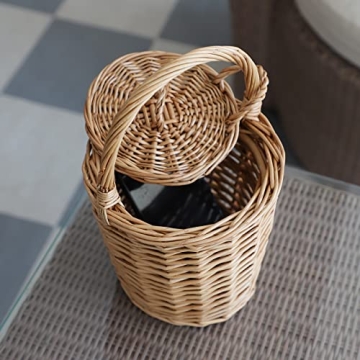 Charming Handmade Wicker Storage Basket with Lid