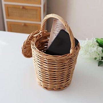 Charming Handmade Wicker Storage Basket with Lid