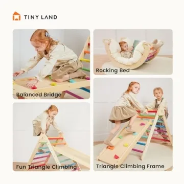 Tiny Land Pikler Triangle Set - 7-in-1 Climbing Toy for Kids