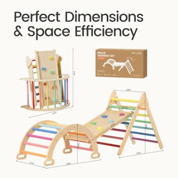 Tiny Land Pikler Triangle Set - 7-in-1 Climbing Toy for Kids