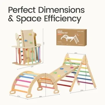 Tiny Land Pikler Triangle Set - 7-in-1 Climbing Toy for Kids