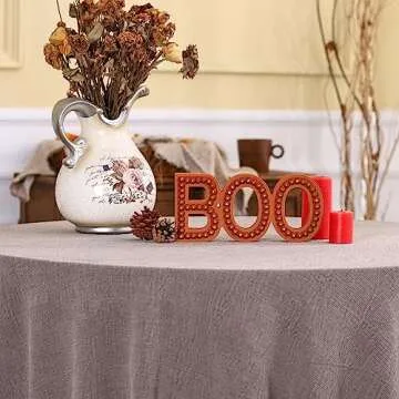 BAYSBAI Boo Halloween Sign, Halloween Decorations Indoor Boo Letter, Wooden Boo Sign Halloween Table Decor, Beaded Boo for Halloween Party Decor, Distressed Orange