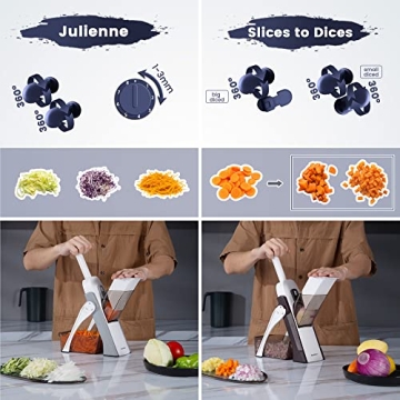 SupMaKin Safe Mandoline Slicer Adjustable Kitchen Chopper