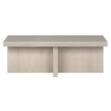 Henn&Hart 44" Wide Rectangular Coffee Table in Alder White, for Home, Living Room, Bedroom, Entertainment Room, Office