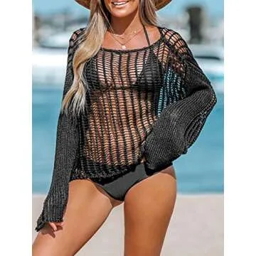 CUPSHE Crochet Beach Coverup Long Sleeve for Summer Fashion