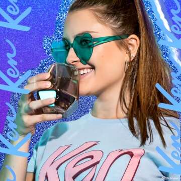 Dragon Glassware x Barbie Whiskey Glasses - Ken 60th Anniversary Edition - 8 oz Smoked Metallic Insulated Double Wall Bourbon & Whiskey Glasses Set of 2 - Unique Drinkware Gift for Men