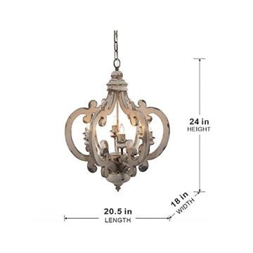 Elegant A&B Home Wood and Metal Chandelier for Homes