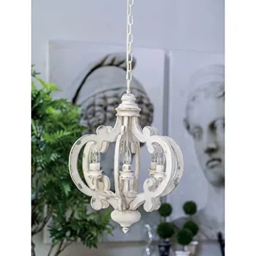 Elegant A&B Home Wood and Metal Chandelier for Homes
