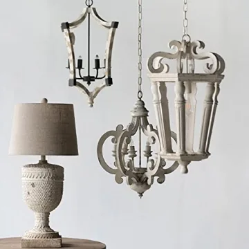 Elegant A&B Home Wood and Metal Chandelier for Homes