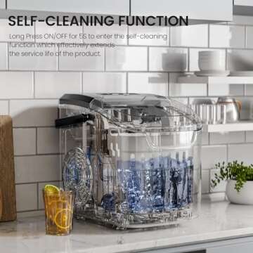 Kismile Countertop Ice Maker Efficient & Portable Ice Solution