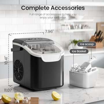 Kismile Countertop Ice Maker Efficient & Portable Ice Solution