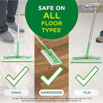 Swiffer Sweeper Wet Mopping Pad Refills for Floor Mop with Febreze Lavender Scent, 12 Count (Packaging May Vary)