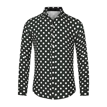 Stylish Lars Amadeus Men's Polka Dots Dress Shirt