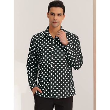 Stylish Lars Amadeus Men's Polka Dots Dress Shirt