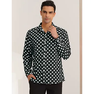 Stylish Lars Amadeus Men's Polka Dots Dress Shirt