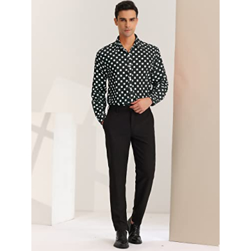 Stylish Lars Amadeus Men's Polka Dots Dress Shirt