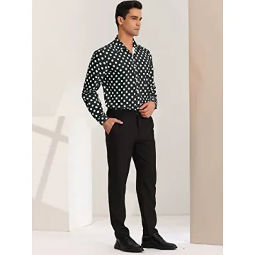 Stylish Lars Amadeus Men's Polka Dots Dress Shirt