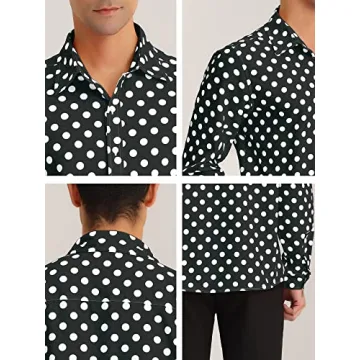 Stylish Lars Amadeus Men's Polka Dots Dress Shirt