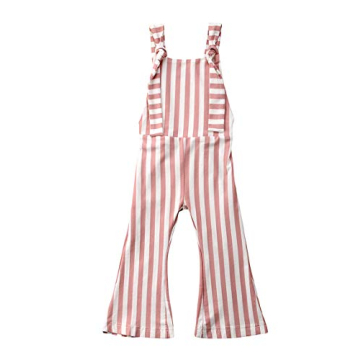 ZAXARRA Toddler Baby Girl Stripes Bell-Bottom Jumpsuit Romper Overalls Long Pants Outfits (2-3 Years...