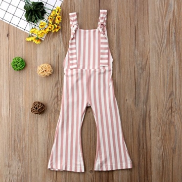 ZAXARRA Toddler Girl Stripes Bell-Bottom Jumpsuit