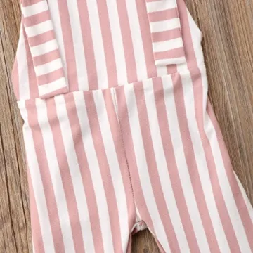 ZAXARRA Toddler Girl Stripes Bell-Bottom Jumpsuit