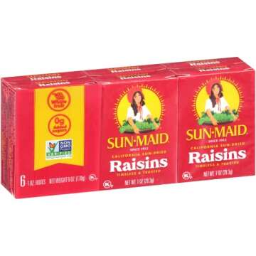 Sun Maid California Raisins - Healthy Low Calorie Snacks