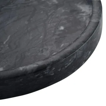 MARBBNEST 10" Grey Marble Round Tray for Home Decor
