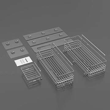 Orimade Shower Caddy Basket Soap Dish Holder Shelf with 5 Hooks Bathroom Organizer Shelf Kitchen Storage Rack Wall Mounted Adhesive No Drilling Rustproof SUS304 Stainless Steel - 3 Pack