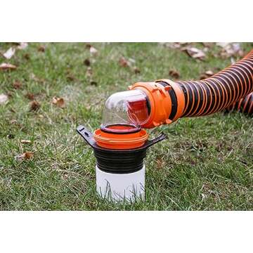 Camco Flexible 3-in-1 Sewer Adapter Hose Seal -Flexible Fitting That Makes Connection to a Sewer Inlet Simple and Less Hands On! (39318), Black