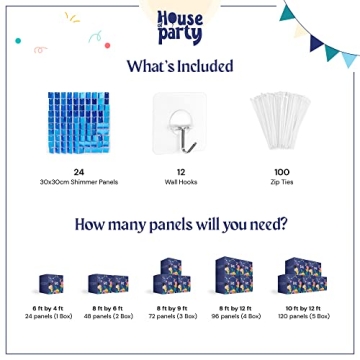 Satin Shimmer Wall Backdrop - Sky Blue Sequin Panels