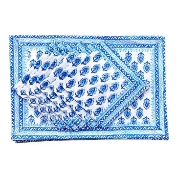 Rastogi Handicrafts Cotton Table Mats and Napkins Set