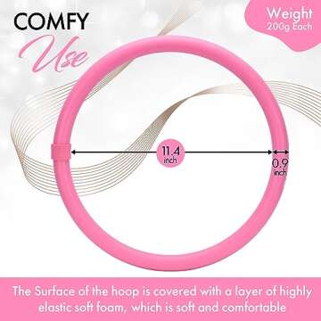 Arm Hoop - Mini Hula Hoop for Adults - Strengthen Arms and Shoulders - Weighted Hula Hoop for Fun Upper Body Exercise - Lightweight and Portable Fitness Equipment for Effective Workouts (Pink)