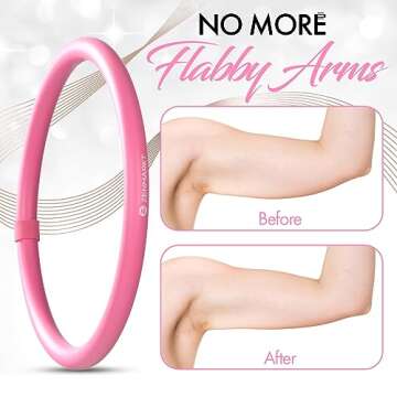Arm Hoop - Mini Hula Hoop for Adults - Strengthen Arms and Shoulders - Weighted Hula Hoop for Fun Upper Body Exercise - Lightweight and Portable Fitness Equipment for Effective Workouts (Pink)